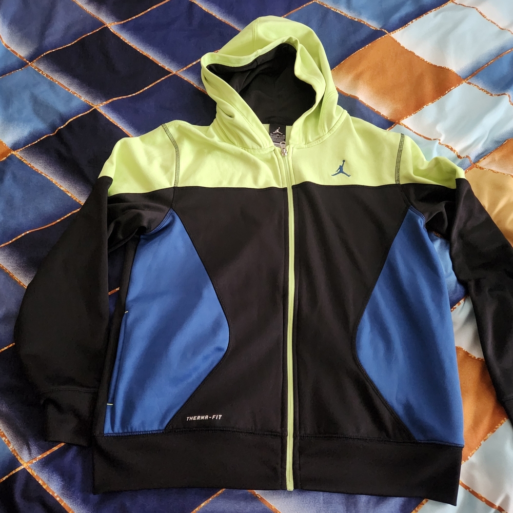 Jordan Performance Jacket Black and Blue Youth size XL